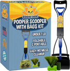 Bodhi Dog complete poo pack blue front view showing long handle pooper scooper.
