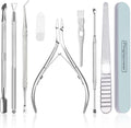 Pingispower 9 piece cuticle tool set professional manicure kit