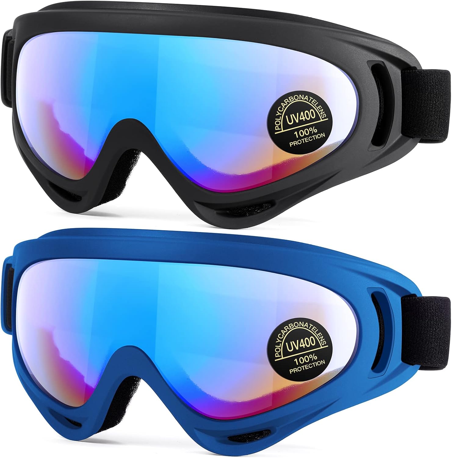 MAMBAOUT 2-Pack Snow Ski Goggles, Snowboard Goggles for Men, Women, Youth, Kids, Boys or Girls - Image 9