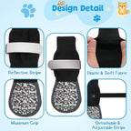 Adjustable velcro strap detail on dog booties