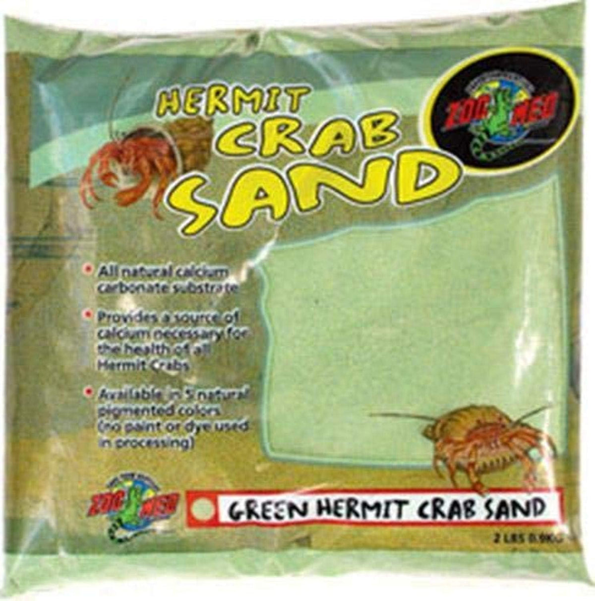 Zoo Med Hermit Crab Calcium Sand Green front view terrarium bedding