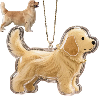 Premium quality clear plastic dog shape keychain charm with durable metal hardware