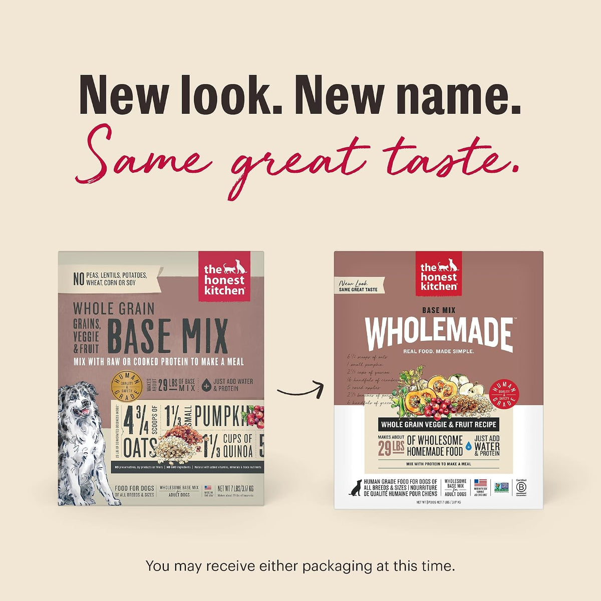 Dehydrated dog food base mix texture in a bowl