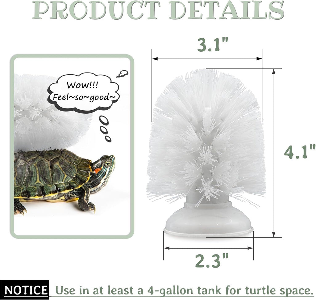 JJMOLLE small reptile tank accessories white cleaning brush installed