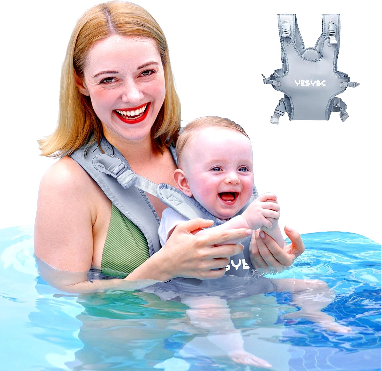 Yesybc dual use adjustable baby carrier grey front view