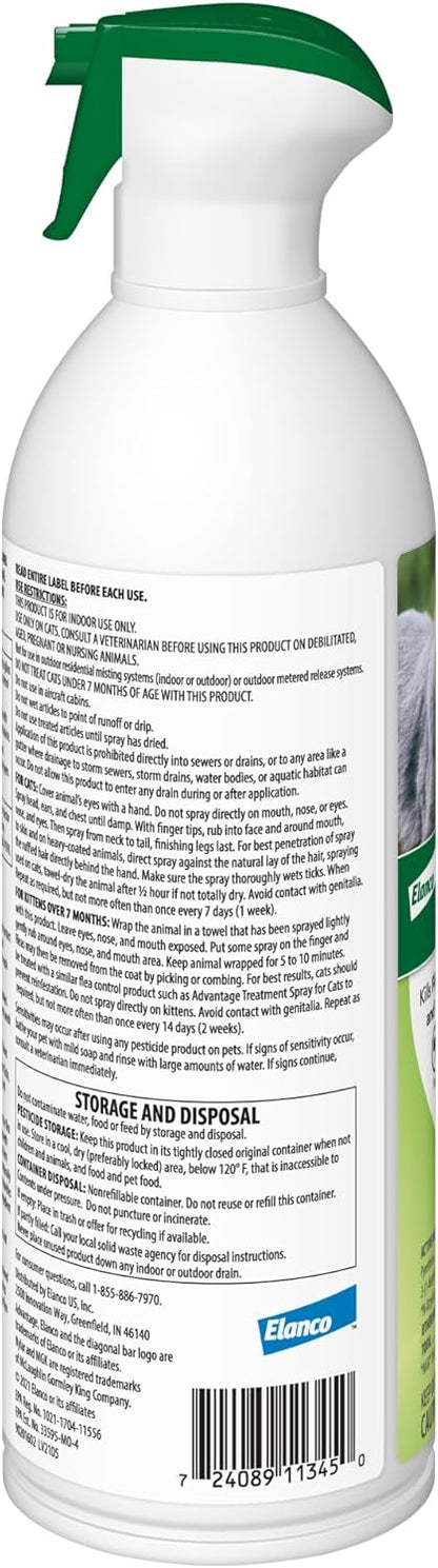 Advantage flea spray bottle with pet care details
