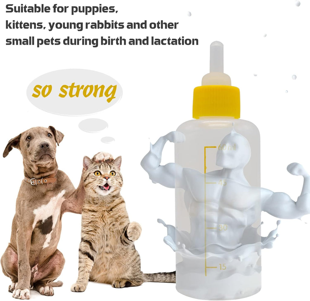 Set of five replaceable silicone nipples for pet nursing