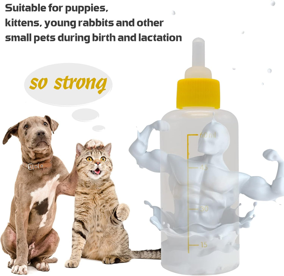 Close-up of soft silicone replaceable nipples in various sizes for small animals