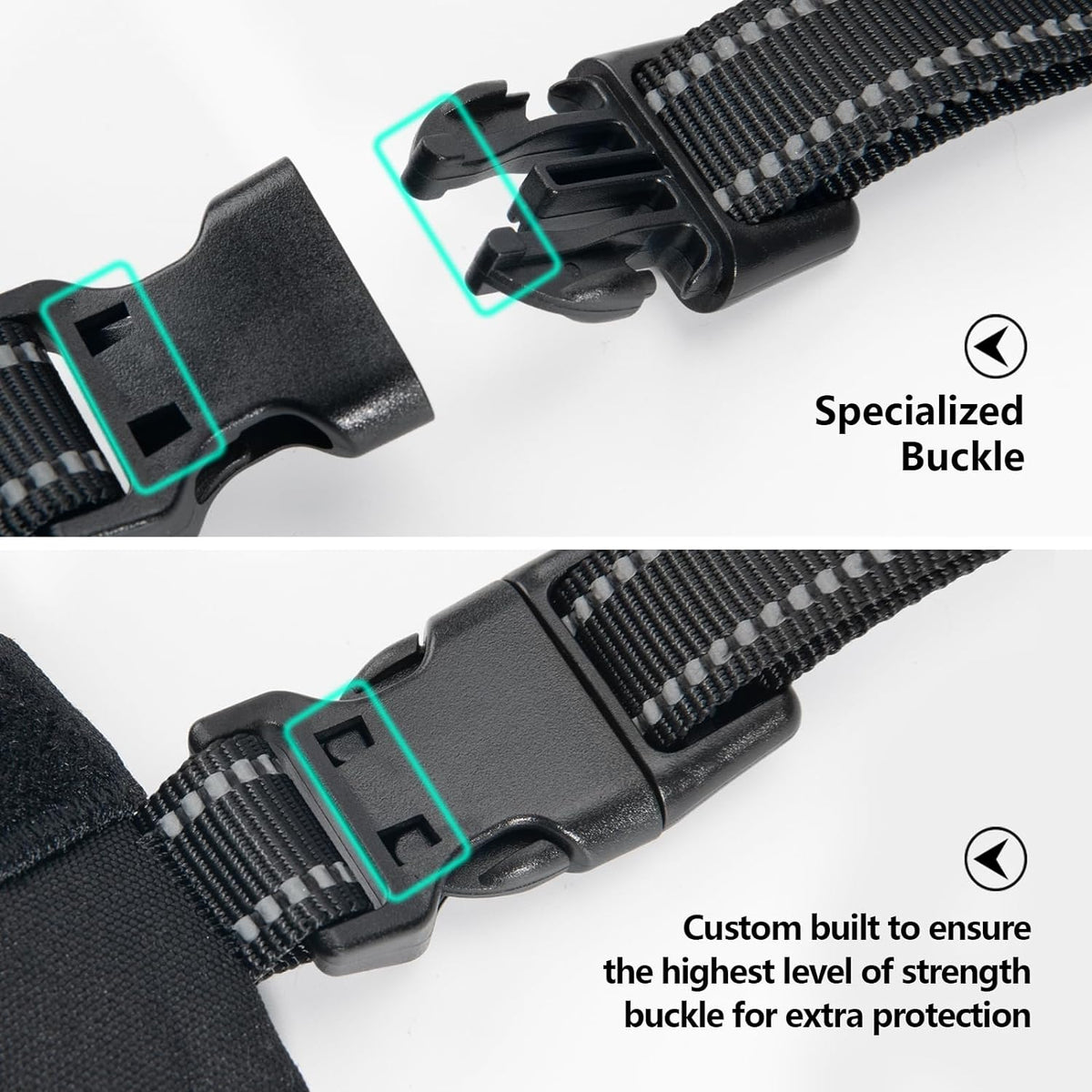 Phoepet adjustable dog harness buckles and straps