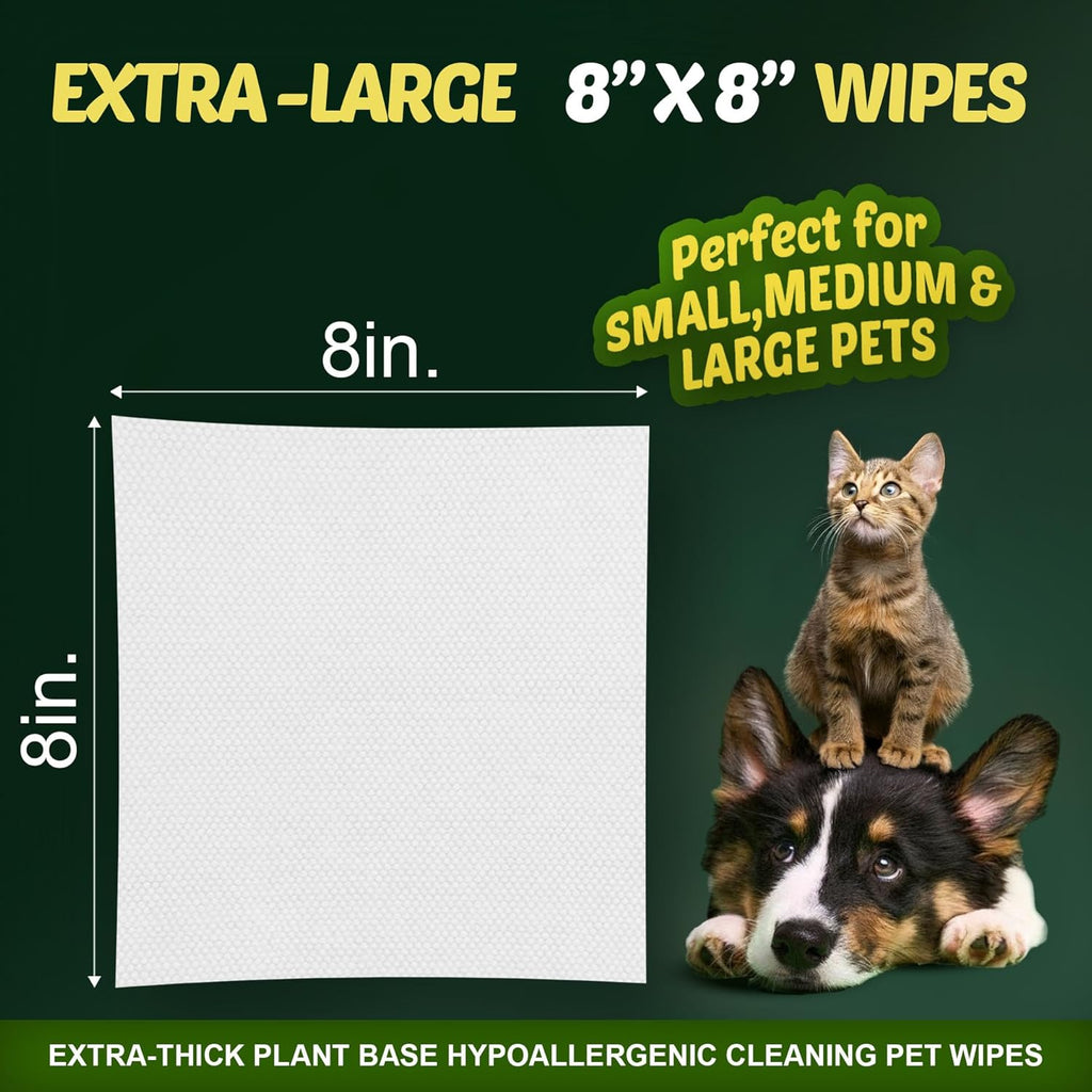 Bonus grooming glove wipes included in the Petazy 400 pack