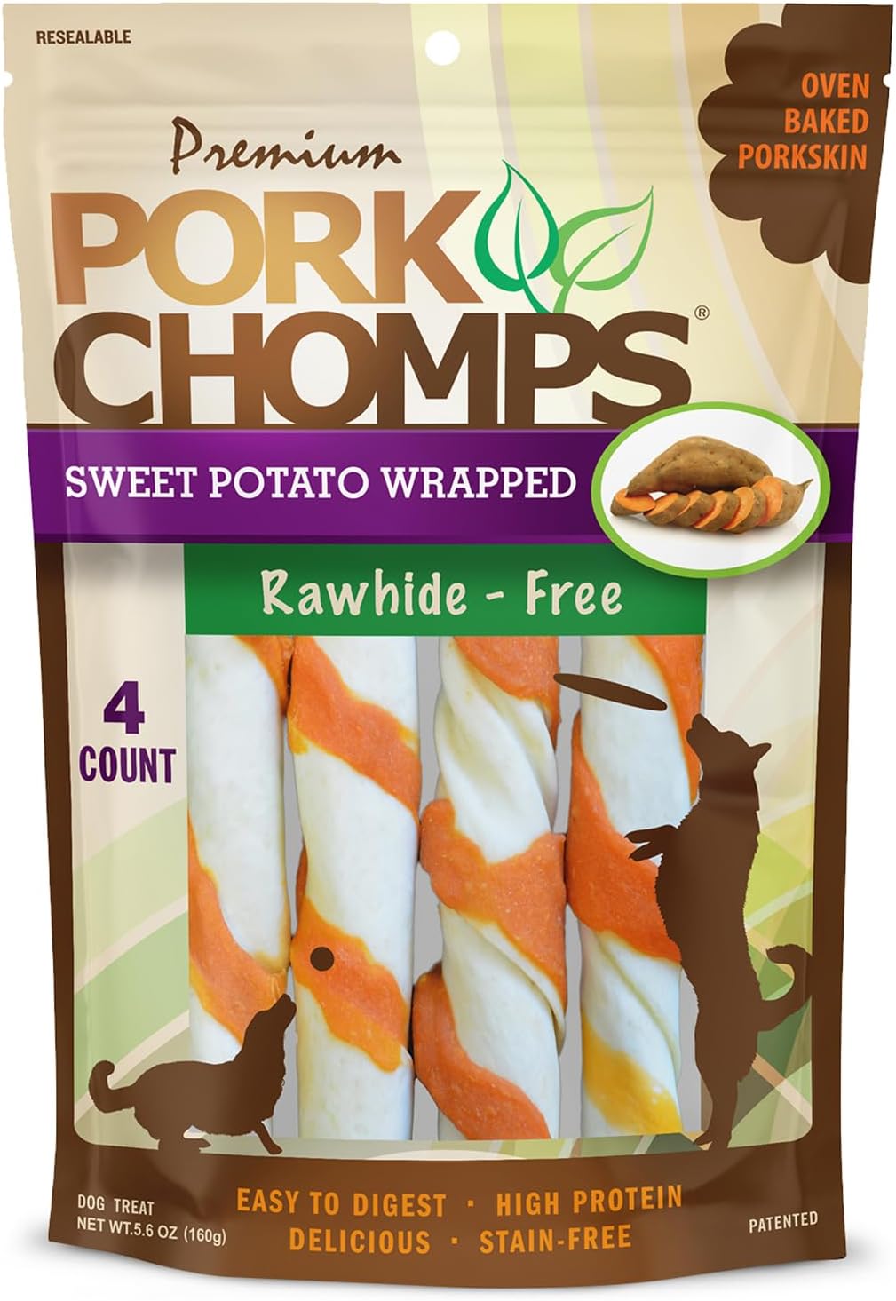 Pork Chomps Roasted Pork Skin Dog Chews, 6 Inch Twists, 15 Count - Long-Lasting Treats for Dogs - High Protein, Rawhide-Free, Low Fat, Healthy & Delicious Chews - Image 9