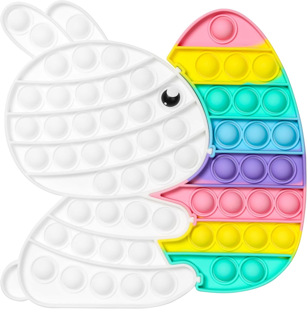 TOMMIKE Easter Bunny Pop It Fidget Toy front view featuring pastel colors