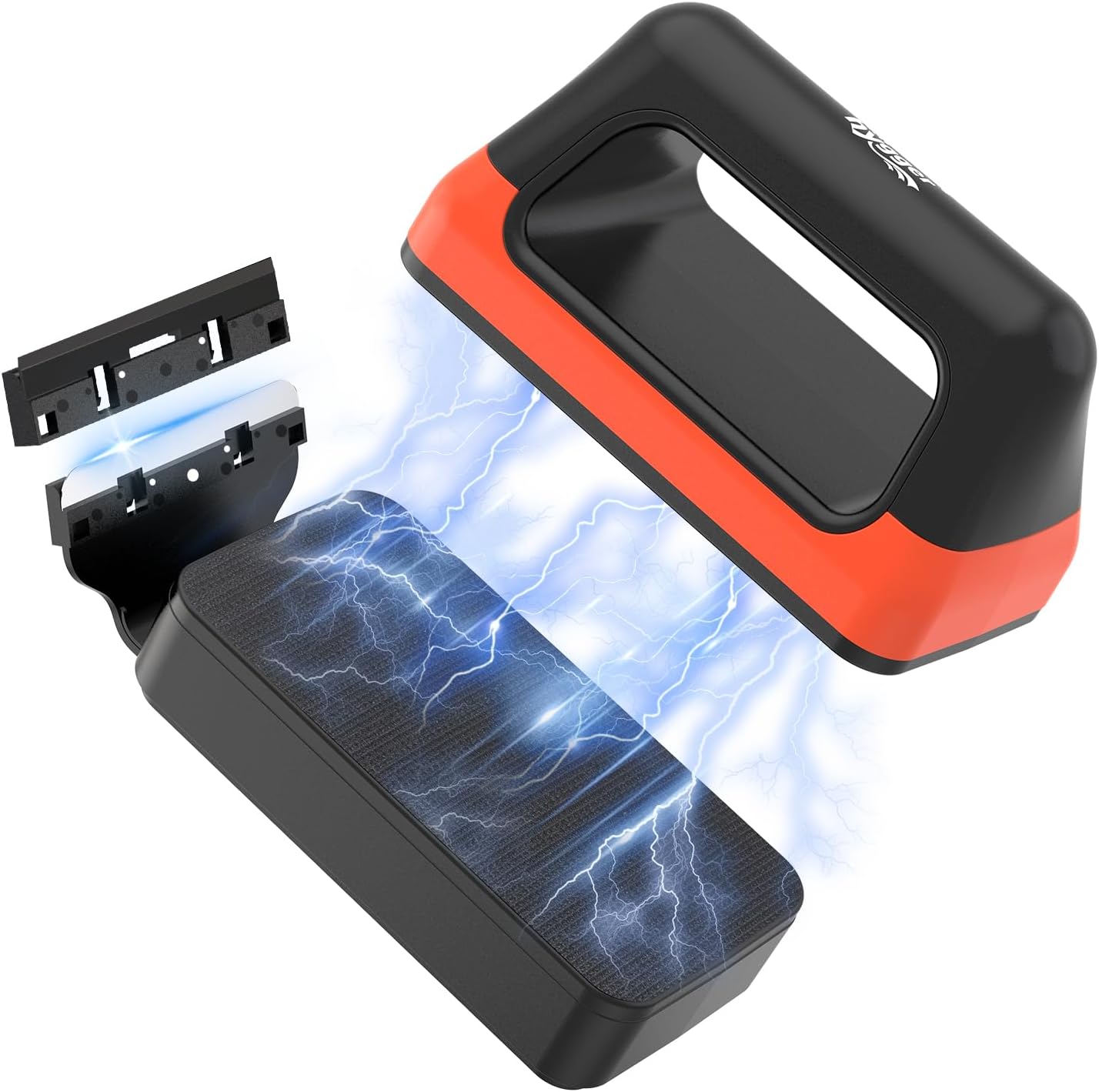 Hygger fish tank magnetic glass cleaner front view showing the ergonomic handle and sleek black design.