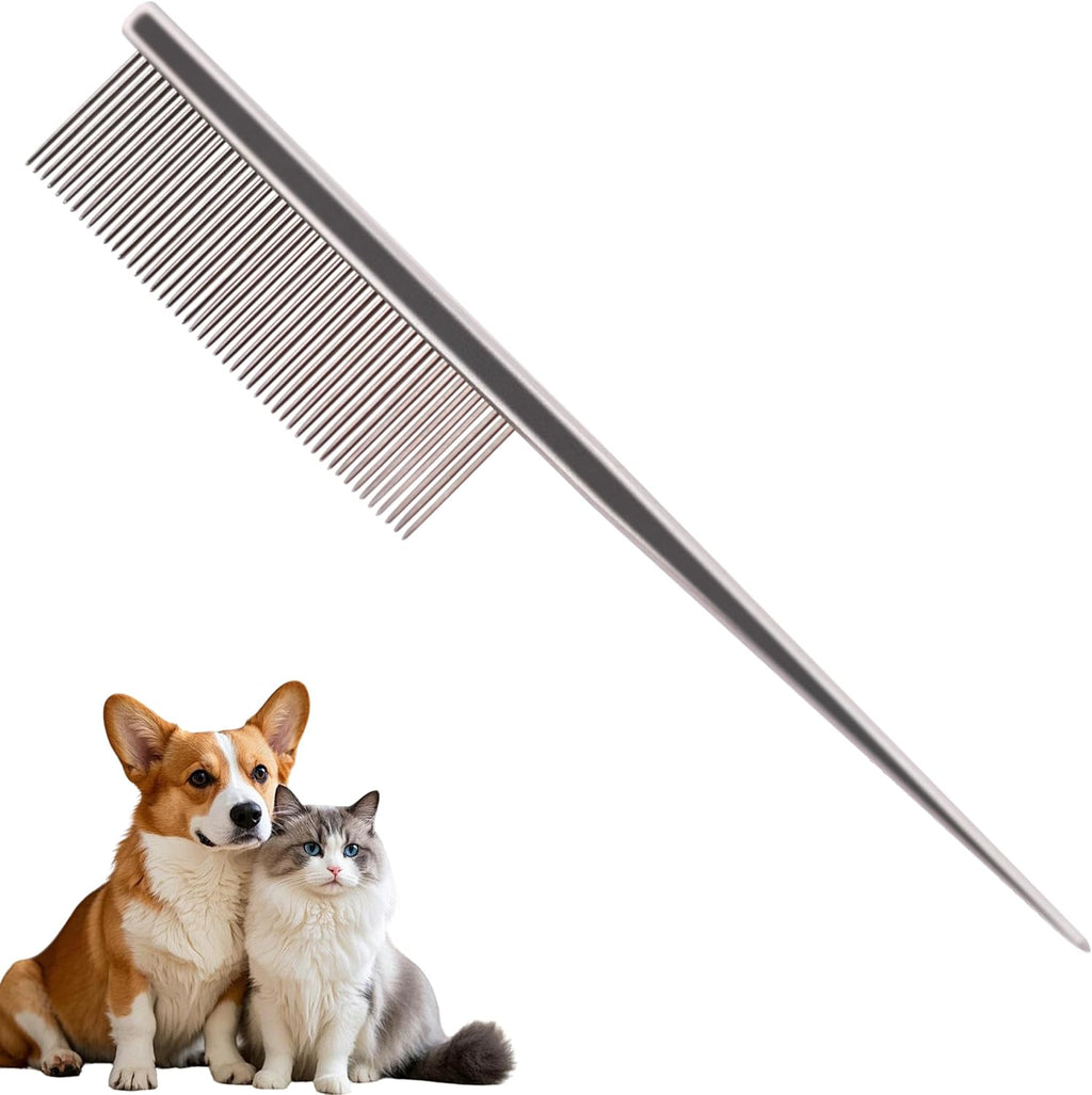Grooming Pet Comb Rat Tail Dematting Cat and Dog CombRounded Ends Design for Safe Tangle Removal, Hairstyling, MassageLoose Hair RemovalPrevent IrritationFluffing Paws,Face,Tail,Remove Tear Stain - Image 9