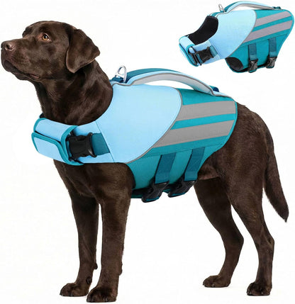 Queenmore Dog Life Jacket for Large Dogs, Lightweight High Flotation Dog Life Vest for Boating, Adjustable Pet Swimming Vest Lifesaver with Rescue Handle for Large Dogs, Rose Pink L - Image 15