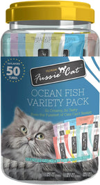 USA imported Fussie Cat pet treat selection