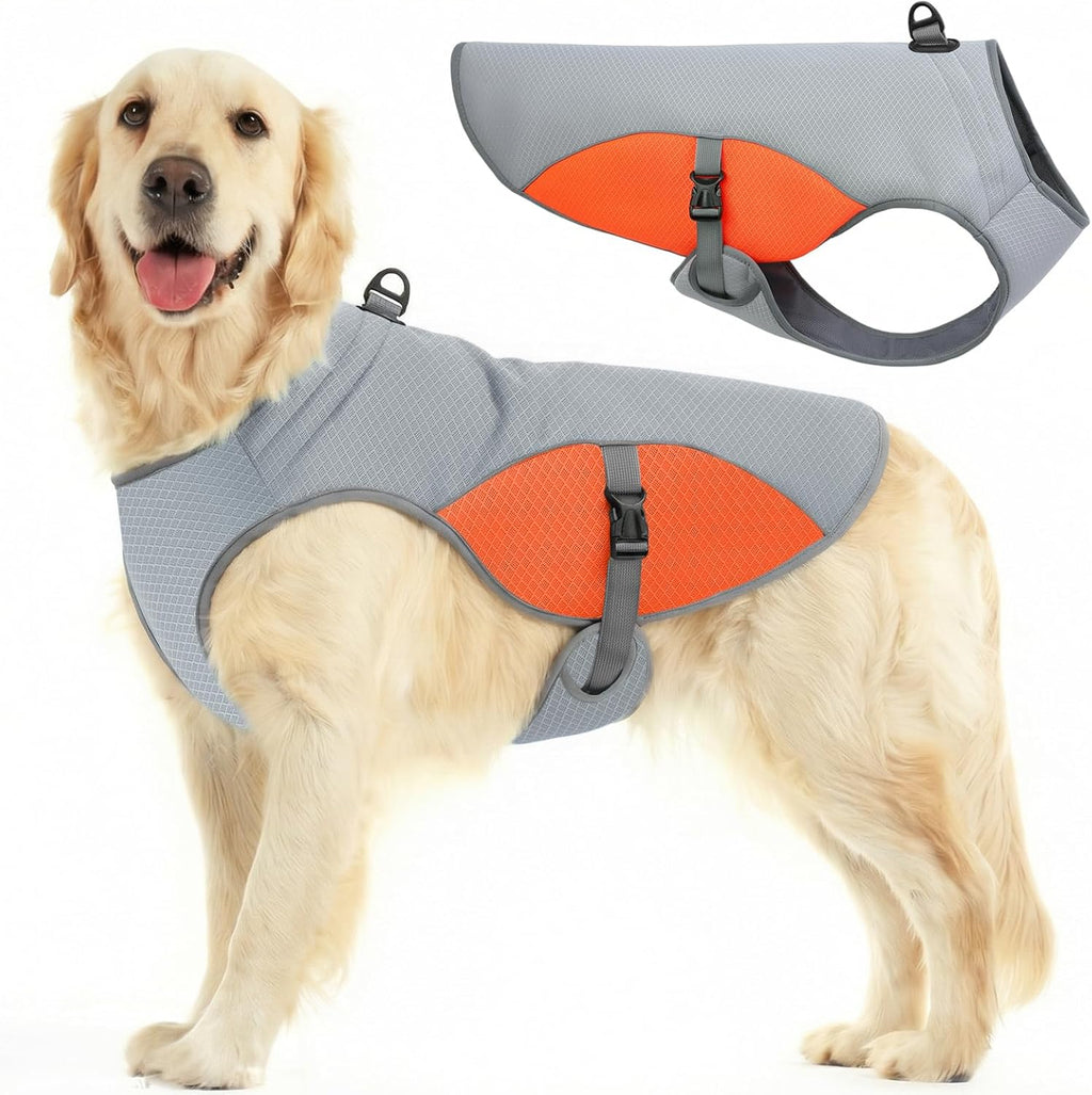 Dog Cooling Jacket for Large Dogs, Pet Cooling Vest with Mesh and D Ring, Dog Reflective Stripe Cooler Jacket for Beach, Hiking, Walking, Blue-L - Image 12
