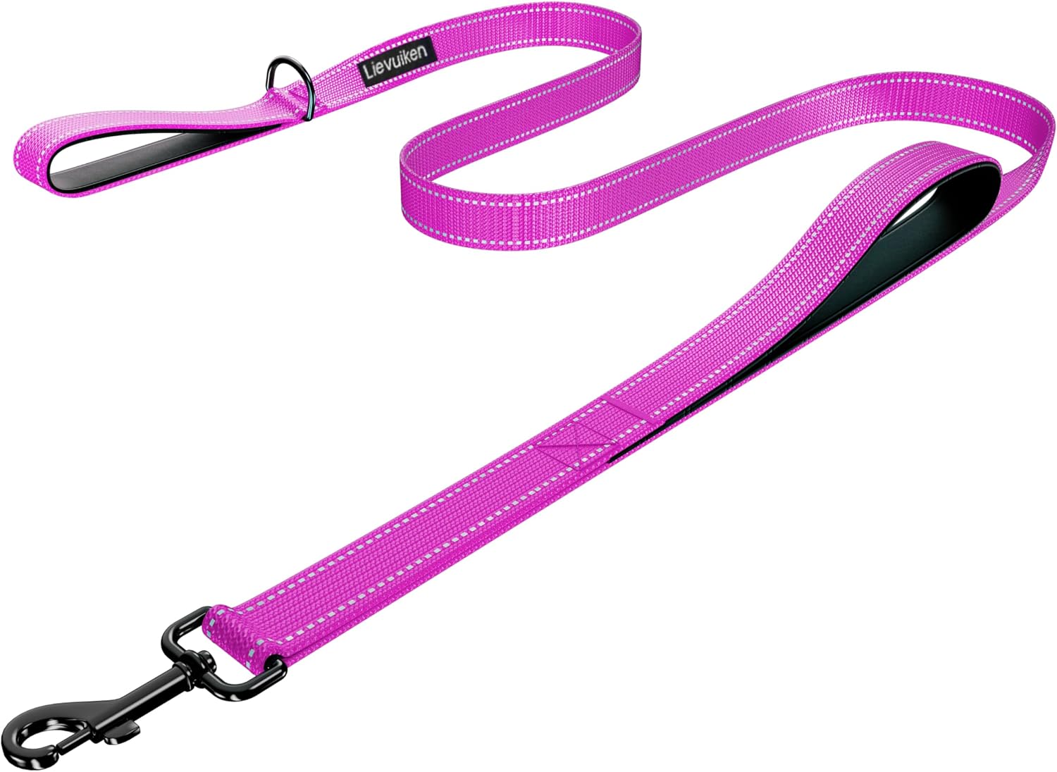 Dog Leash 4ft Long, Double Handle Dog Leash for Safety Control Training, Heavy Duty Dogs Leads with Traffic Padded Handles, Reflective Leashes for Small Medium Large Dogs(4ft, Black) - Image 13