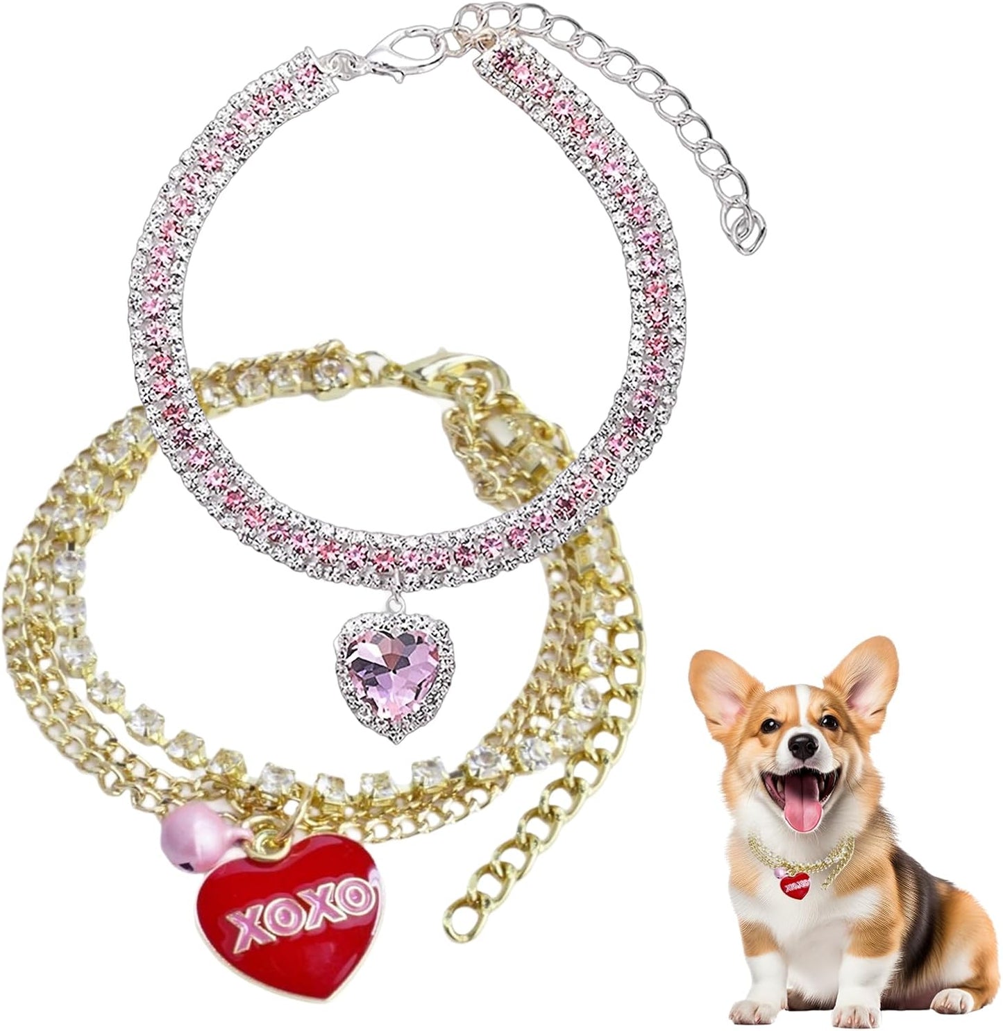 Packaging layout of the Ganbuyrii 7.87 inches adjustable cat pearl collar set for elegant styling.