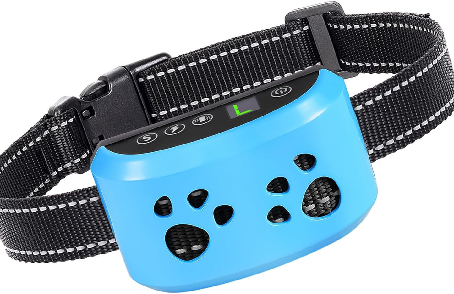 Znfsz Svtrat smart bark collar front view showing digital display