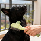 Dogs and Cats Comb with Release Button, Pet Hair Removal Tools with Safe Stainless Steel Teeth for Deshedding, Cat Grooming Supplies for Long/Short Hair, Cat Brush for Shedding, Green - Image 9