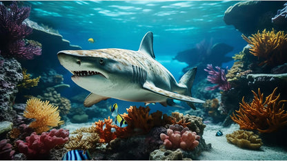 Aquarium Background Under Water Cave with Crystal Terrarium Backdrop Cave Style Rock Sunlight Rays Fish Tank Background Reptile Habitat Backdrop Wallpaper Poster Decor Vinyl 48x24in - Image 13