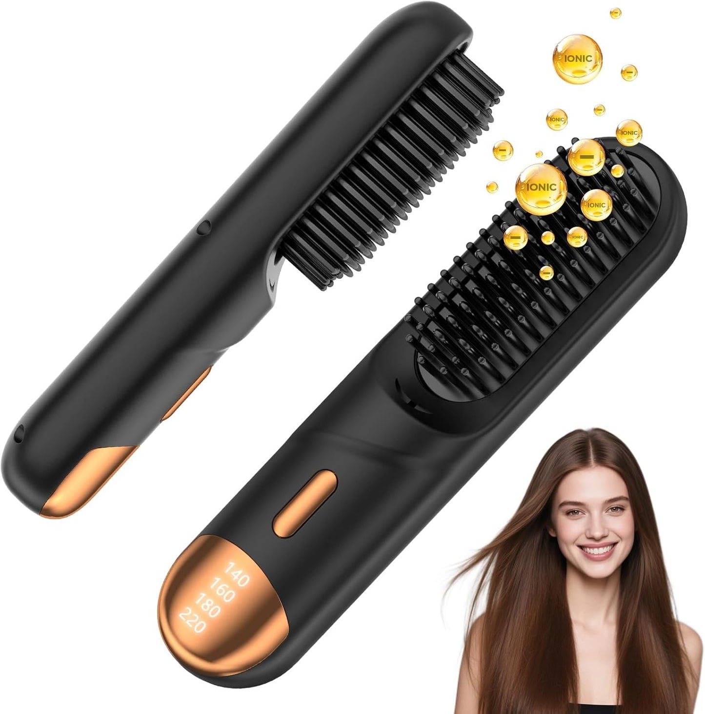Harrflow Go Brush Pro 2026 hair straightener brush front view
