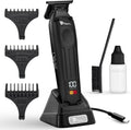 Fagaci professional zero gapped cordless trimmer front view highlighting sleek metal body design