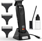 Fagaci professional zero gapped cordless trimmer front view highlighting sleek metal body design