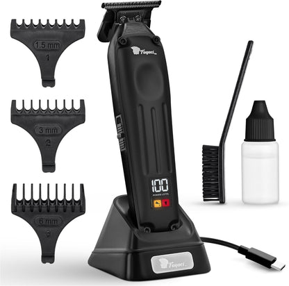 Fagaci professional zero gapped cordless trimmer front view highlighting sleek metal body design