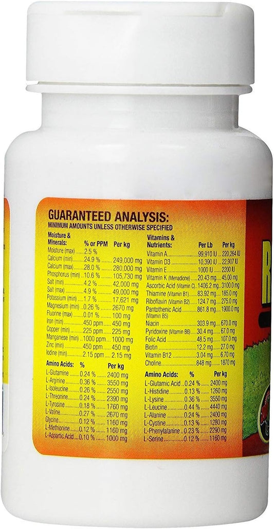 Zoo Med Reptivite with D3 powder container label details