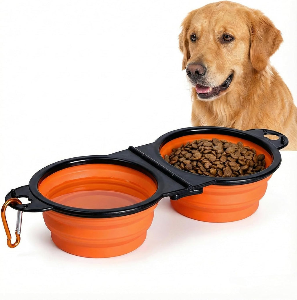 Collapsible Dog Bowls for Travel, Portable Pet Food and Water Bowl, Blue | 13.5 oz each, folds flat, carabiner clip, walking, hiking, camping, for small and medium pets - Image 13
