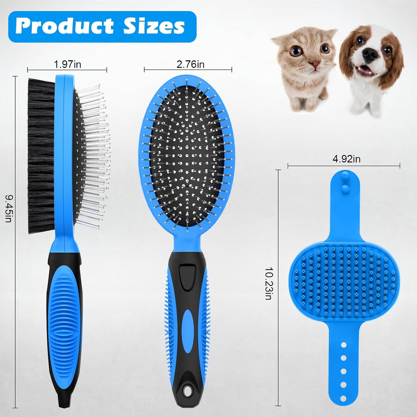 Blue UGNEL pet grooming tools packaging and components