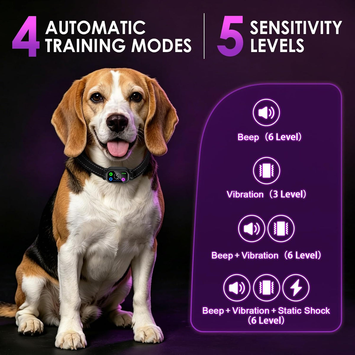Two pack dog training collar with waterproof remote control