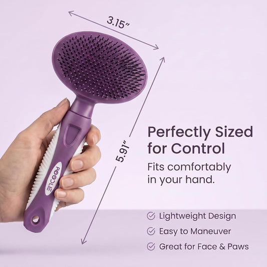 Poodlie soft dog brush for short or long hair back view