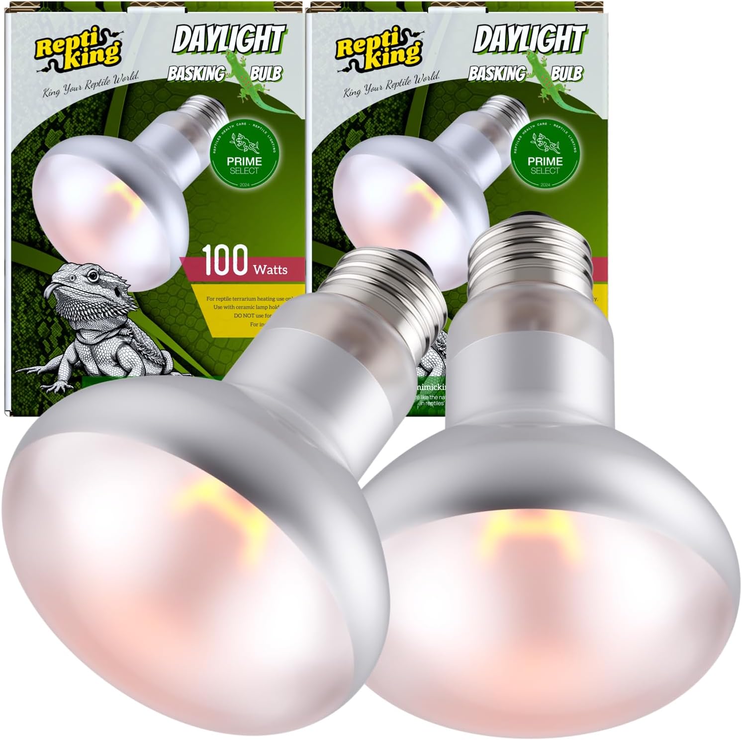 ReptiKing reptile heat bulb lamp front view two pack for terrariums