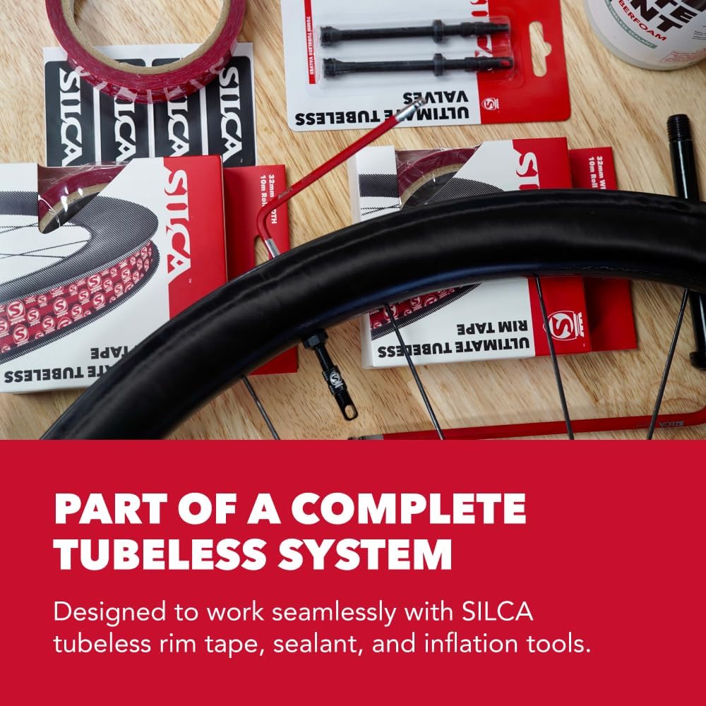 Close up of the rubber conical base seal on the SILCA ultimate tubeless valve
