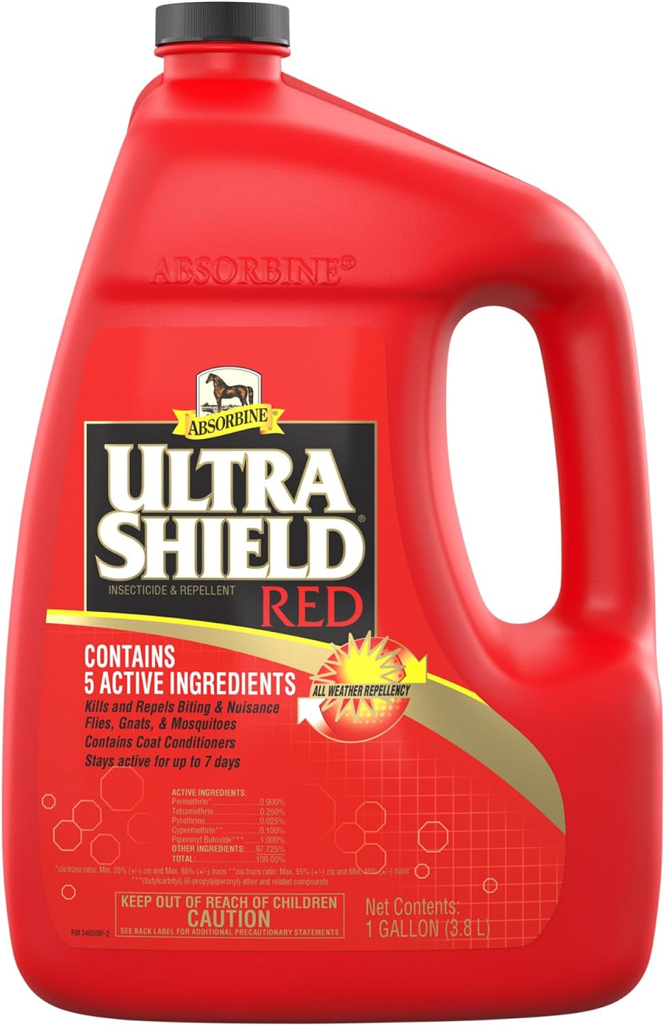 Absorbine UltraShield Red Fly Spray front view gallon container