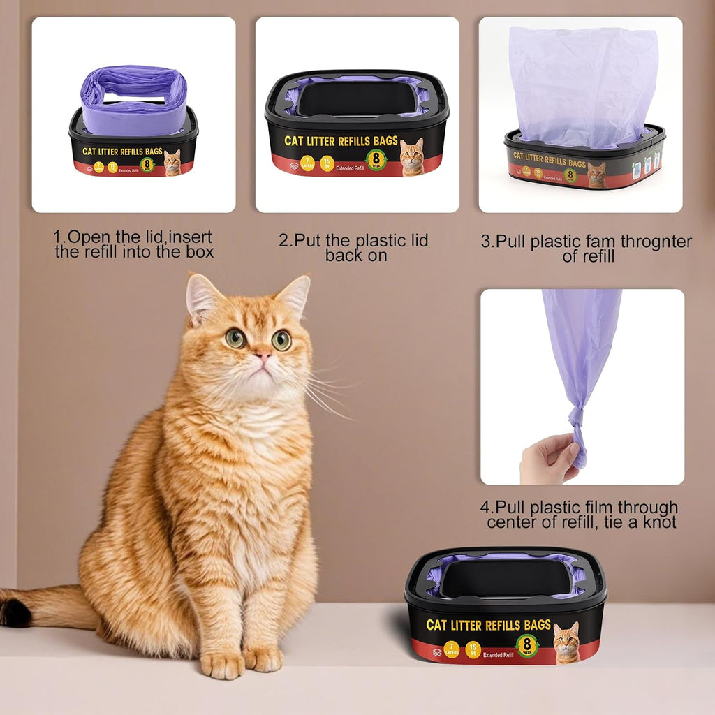 Egdusns cat litter replacement liners pack