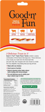 Good 'N' Fun dog treats wrapped with real chicken jerky
