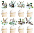 Rakuto Mallard Duck baby shower cupcake toppers set front view