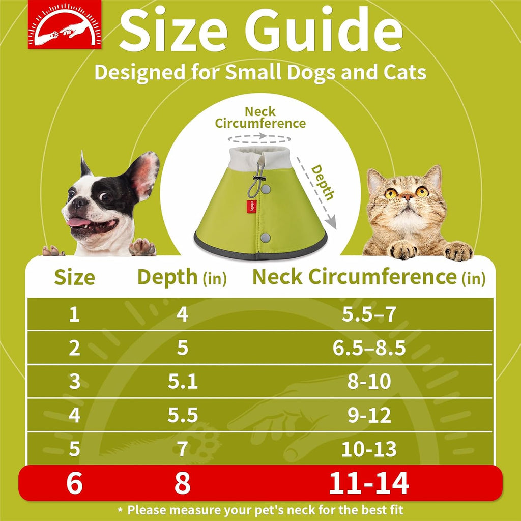 Agape elizabethan collar alternative packaging and sizing guide