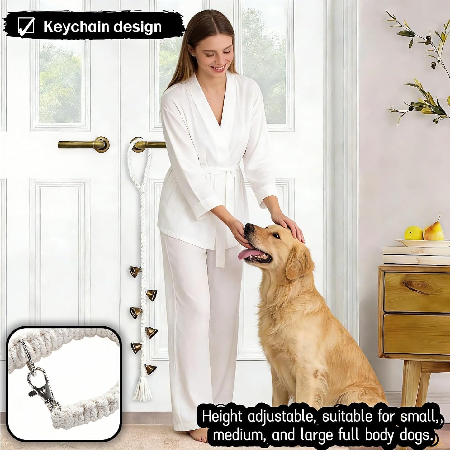 Adjustable quick-release clasp on the Yayaboqu dog training bell