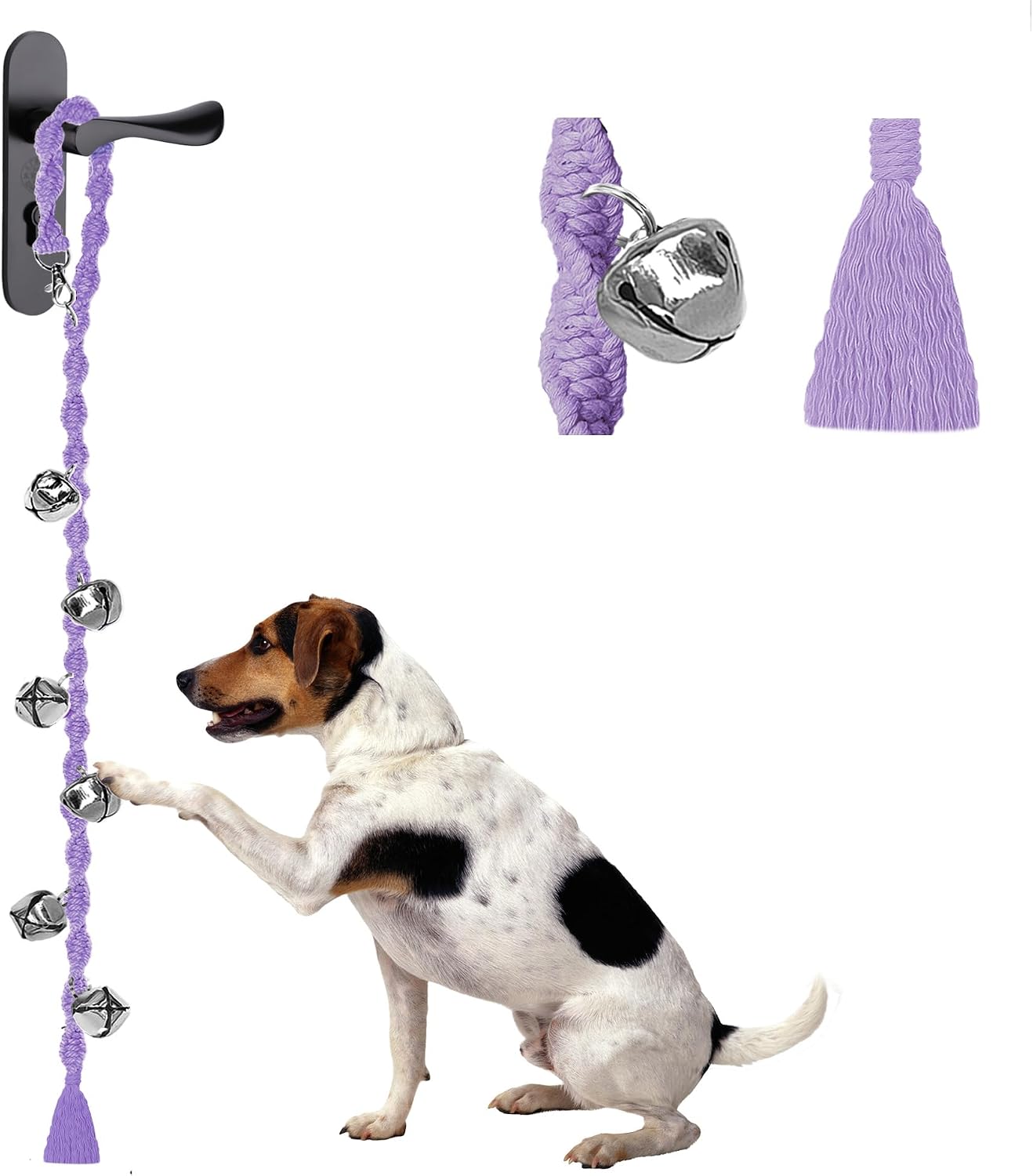 Dog Bells to Go Outside & Puppy Potty Training, Adjustable Dog Door Bell Ring to Go Potty, Handmade with Premium Yarn. Twisted Style, Beige - Image 11