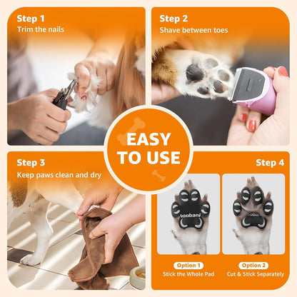 Comparison of dog paw pads applied to Labrador retriever paw