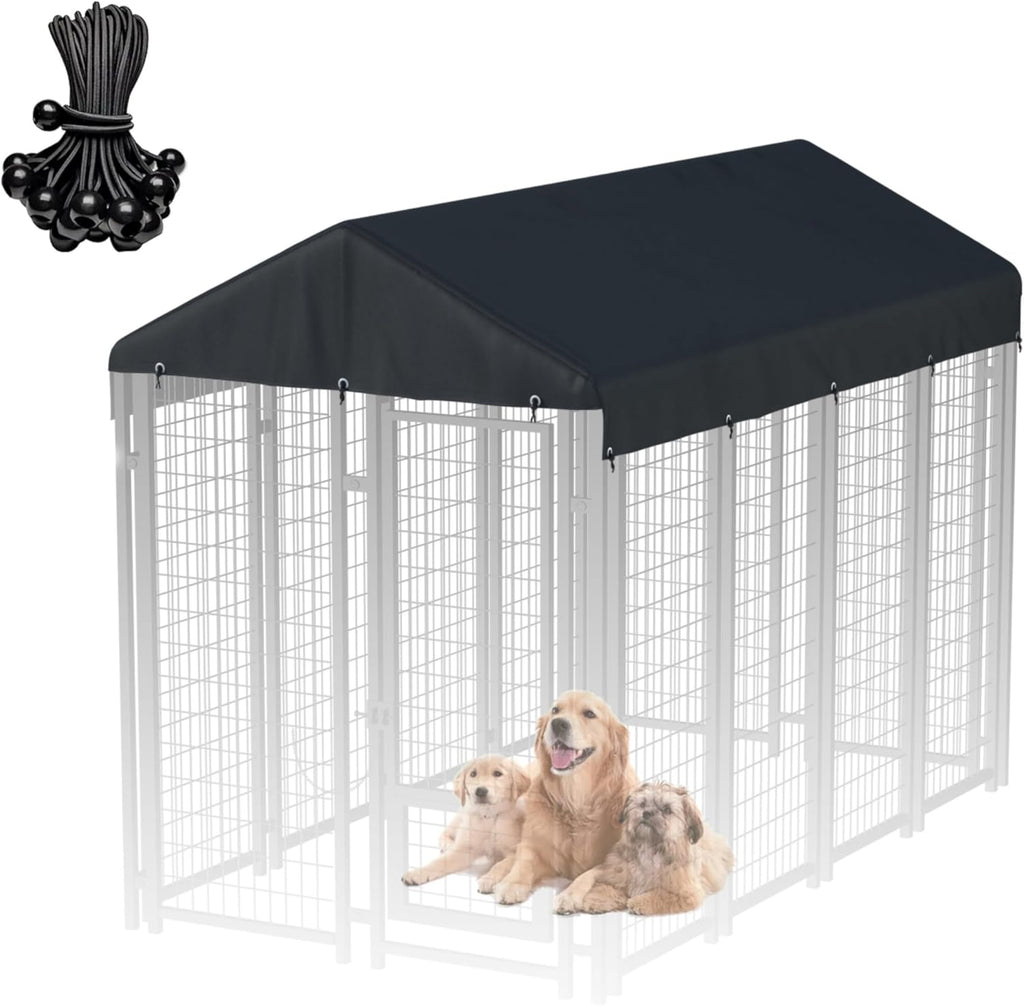 8' x 4' Outdoors Replaceable Dog Kennel Cover 420D Heavy Duty Waterproof Dog Kennel Canopy Covers - Black (Includes cover only) - Image 11