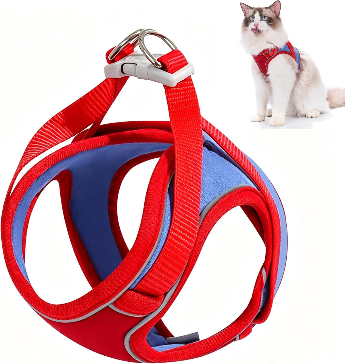 Cat Harness and Leash, Escape-Proof Cat Harness Set, Adjustable Step-in Pet Harness for Walking, Soft Breathable Reflective Vest for Cats & Dogs (Pink, Medium) - Image 11