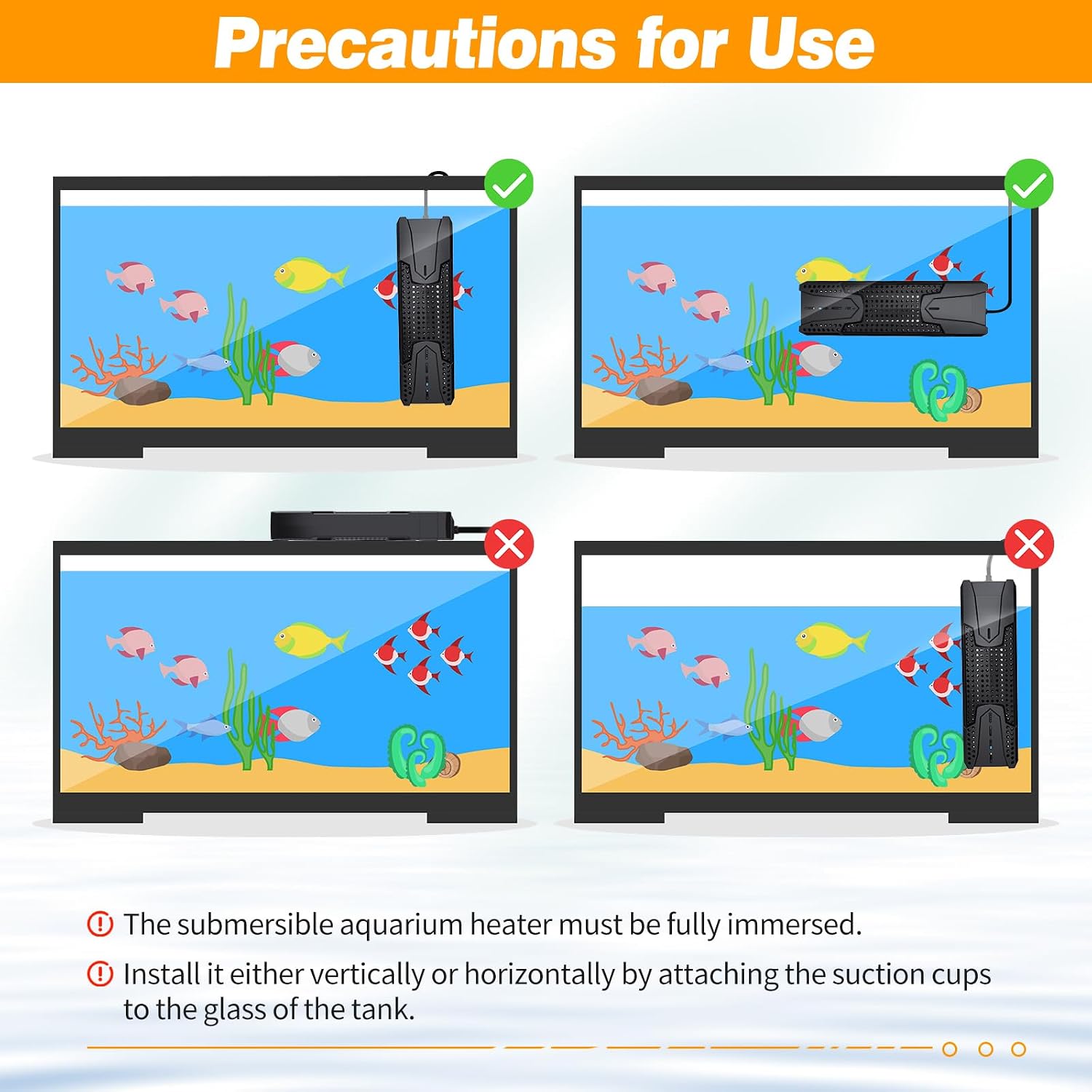 MantaMaze aquarium heater safety label and protective housing