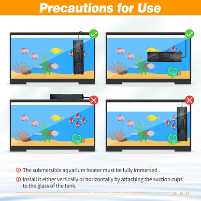 MantaMaze aquarium heater safety label and protective housing
