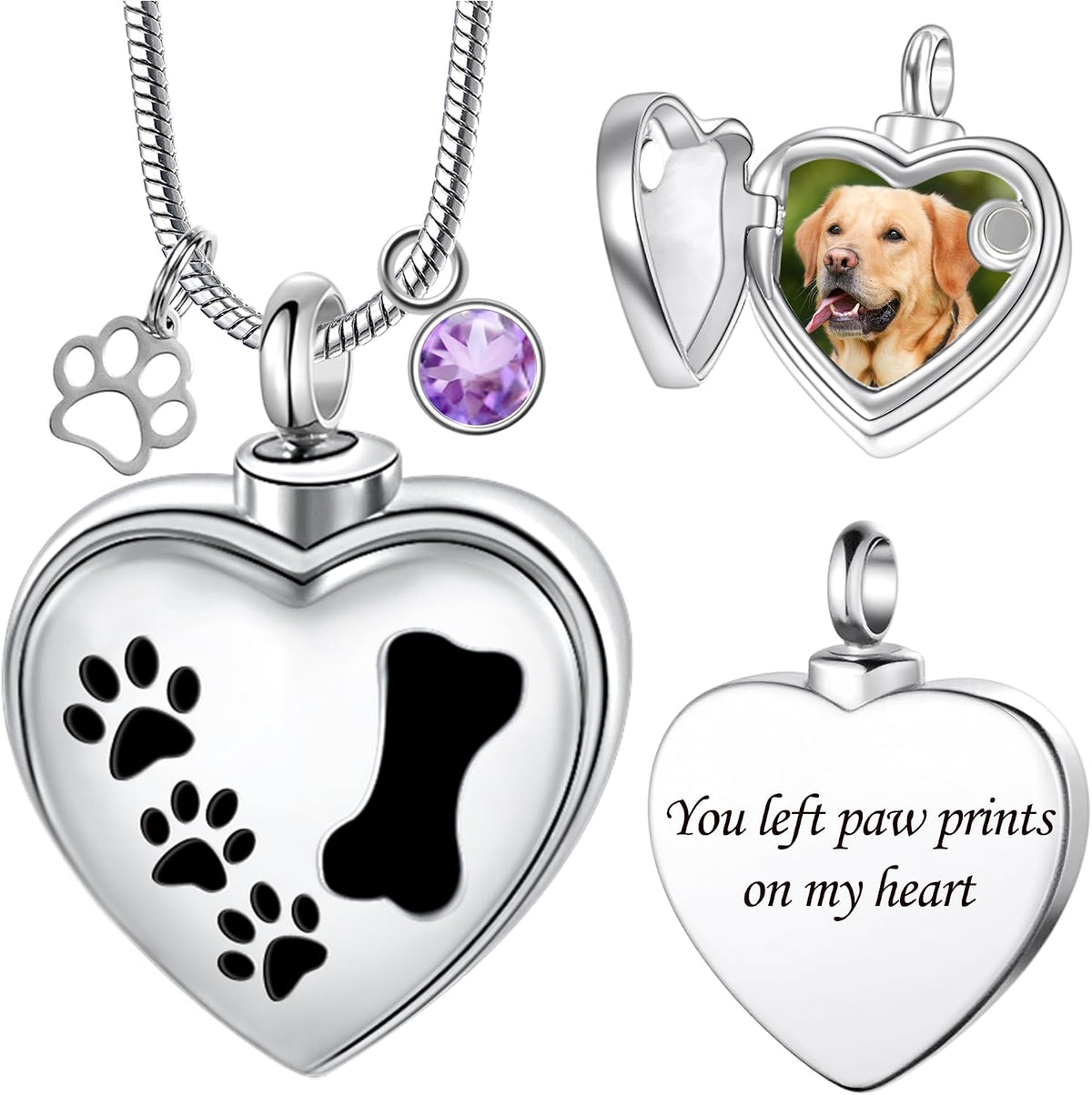 Farfume Personalized Pet Urn Necklace for Dog Cat Ashes Cremation Pet Memorial Customized Photo Text Engraving Pendant Keepsake Funeral Jewelry - Image 12